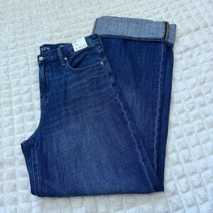NEW J Crew 31 Tall Wide Leg Rigid Denim Jeans ~ Cuffed Medium Wash High Waist